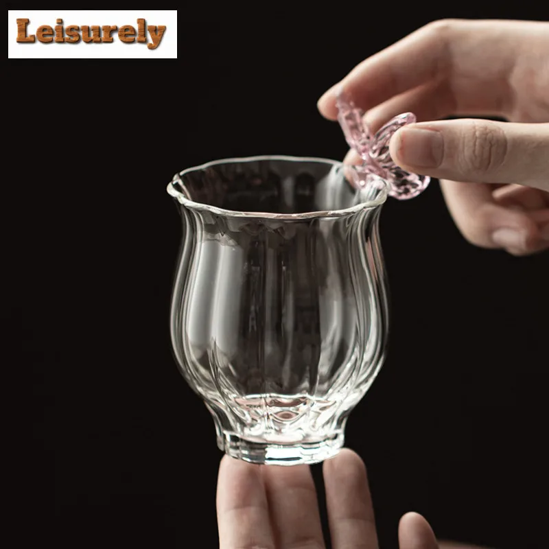 High Borosilicate Glass Butterfly Teacup Boutique Tea Bowl Sample Tea Cup Tea-tasting Smelling Cup Chazhan Master Cups Teapots