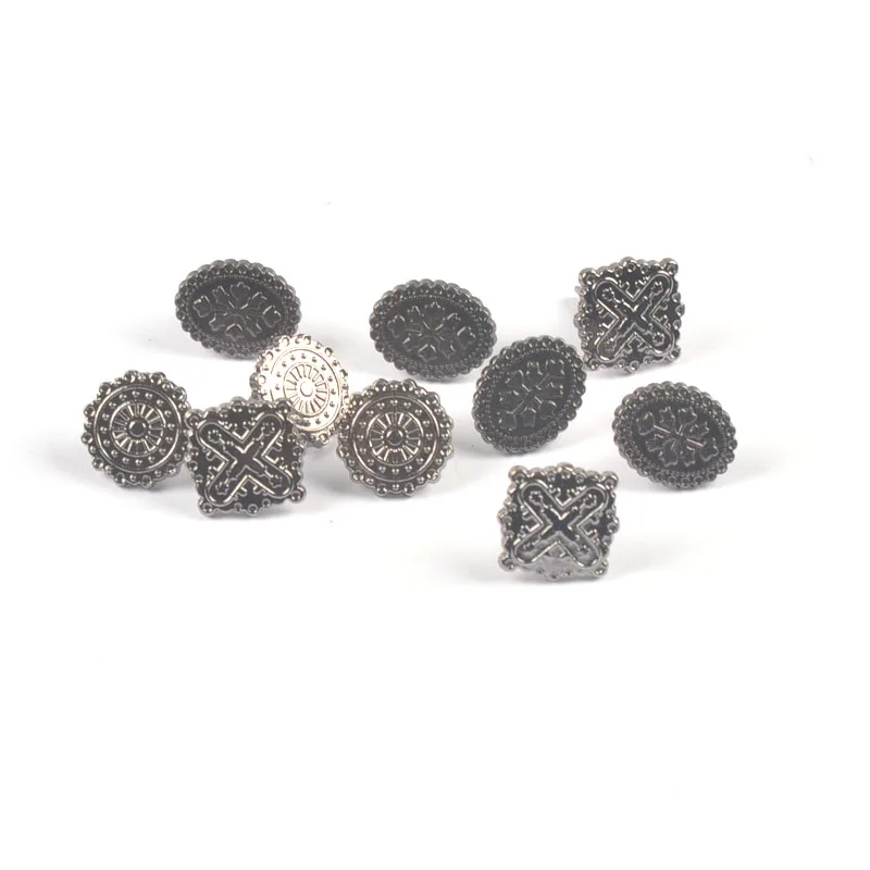 10pcs/lot Vintage Carved Copper Metal Brads DIY Crafts Brads