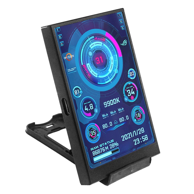 Ips Tipo-c Tela Secundária Monitor do Computador Mini Case Itx Cpu Gpu Ram Monitor Hdd Display Usb Livremente Aida64 35 - Imagem 4