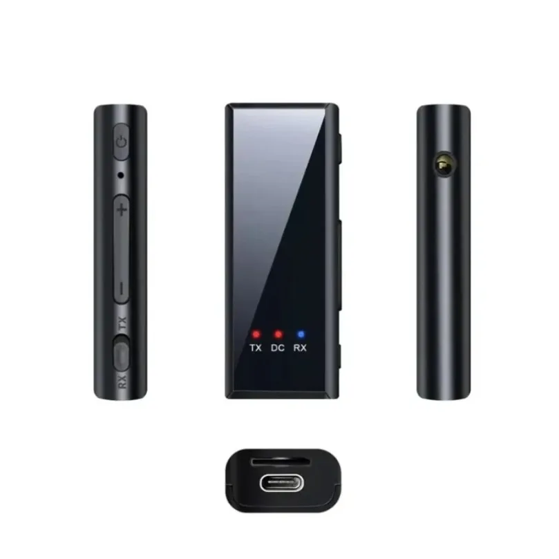 2 in 1 무선 어댑터 블루투스 5.4 오디오 수신기 송신기 3.5MM AUX TF 카드 스테레오 음악 마이크 포함 차량용 TV PC 비행기용