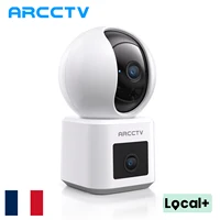 Caméra de surveillance WiFi ARCCTV 4MP à double objectif, HD, conversation bidirectionnelle, vision nocturne IR, caméra de sécurité sans fil 360° °   Suivi automatique 1