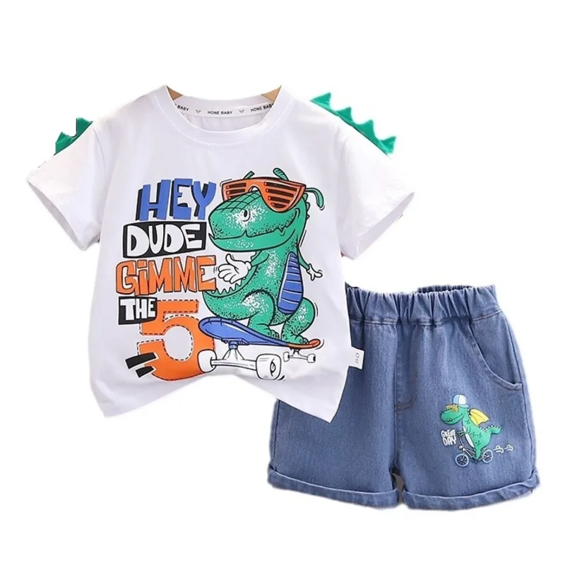 

New Summer Baby Clothes Suit Children Girls Cartoon T-Shirt Shorts 2Pcs/Set Infant Boys Clothing Toddler Costume Kids Tracksuits