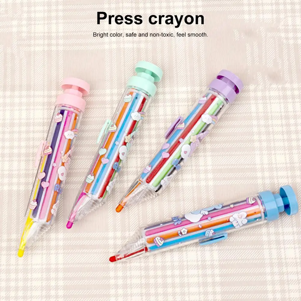 

Rotate Multi-Color Crayons, Press Crayons, Color 8-In-1 Children'S Kindergarten Art Graffiti, Creative And Non Dirty Hand Colore