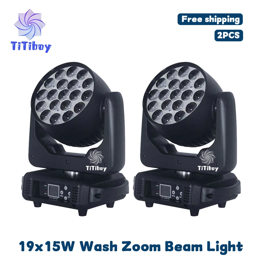 

0 Tax 2Pcs 19x15W NEW Version Of CTO And ECO Function Led Wash Zoom 19x15W Rgbw Moving Head Light Zoom Wash Moving Head Lyre