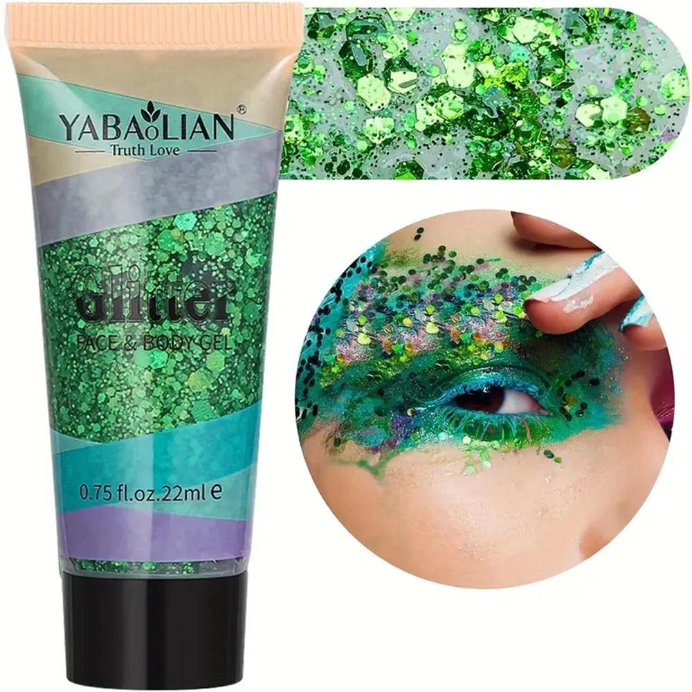 Mermaid Sequin Body Glitter Gel-Long-Lasting Shine for Carnival Parties Festival and Stage Performance-Great for Girls glitter gel makeup body glitter gel