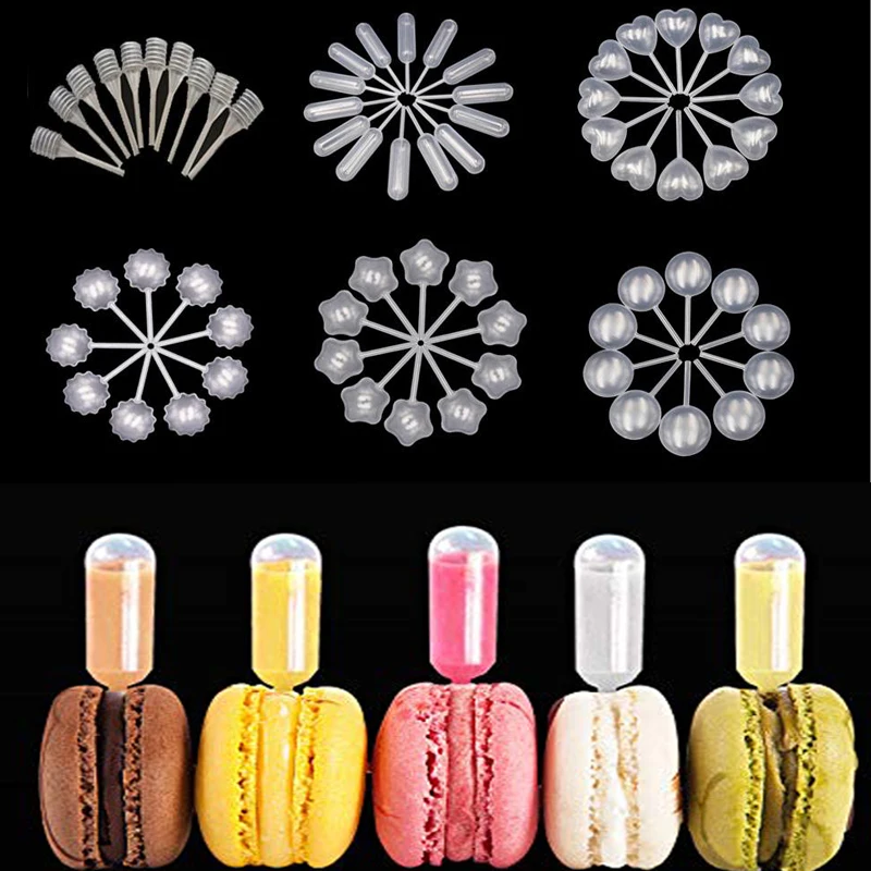 50/100/300 pieces 4ml creative plate sauce dropper macaron dessert squeeze sauce suitable for chocolate cupcake baking tools Disposable Dropper