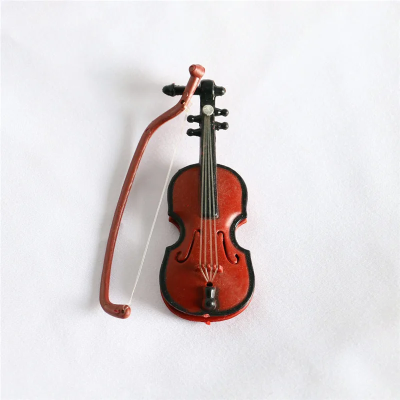 Dollhouse Miniature Violin Instrument Ornament Scene Model Shooting Props 1/6 1/12 Fingertip Toys