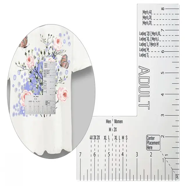 Embroidery Placement Ruler Adult Size Acrylic Left Chest Logo Placement Tool Precise Heat Press T-shirt Ruler for Professional - AliExpress for Free Printable Embroidery Placement Ruler