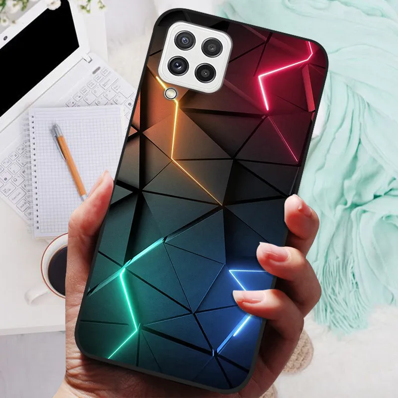Black Silicone Soft Case with Lion and Wolf Design - Protective Shell for Samsung Galaxy A22/A22s 5G