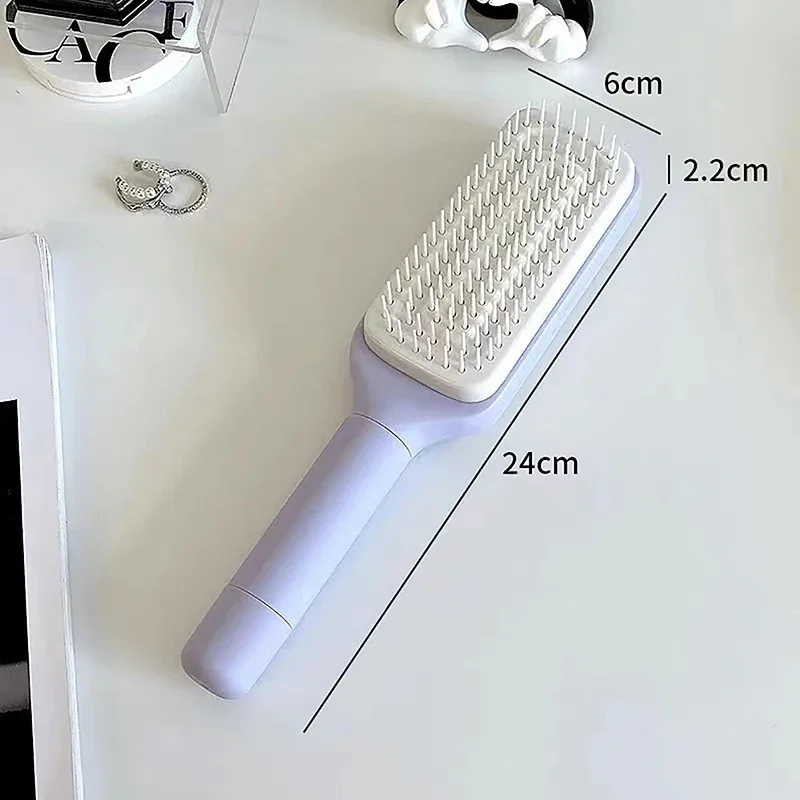 Rotating lifting hair comb, one click cleaning, stretchable massage comb, air cushion, airbag women anti-static hair comb