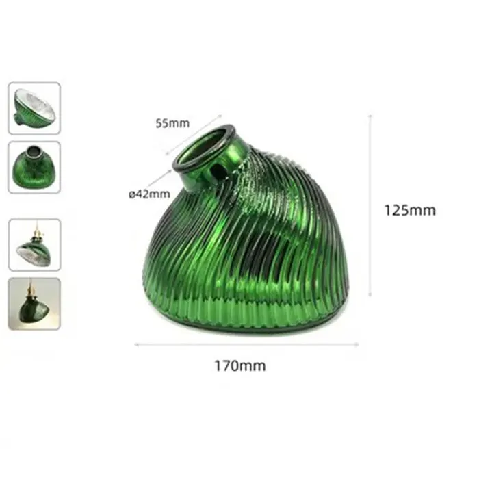 Decor Sostuzione paralume in vetro verde con apertura da 55 mm a 59 mm con foro inverso o piatto per copertura lampada da tavolo lampada da terra  39
