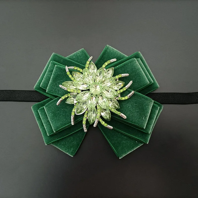Samt-Strass-Fliegen für Herren, britisches französisches Business-Bankett, Anzug, Hemd, Accessoires, Hochzeitskragen, Blume, handgefertigte Geschenke – Detail 12