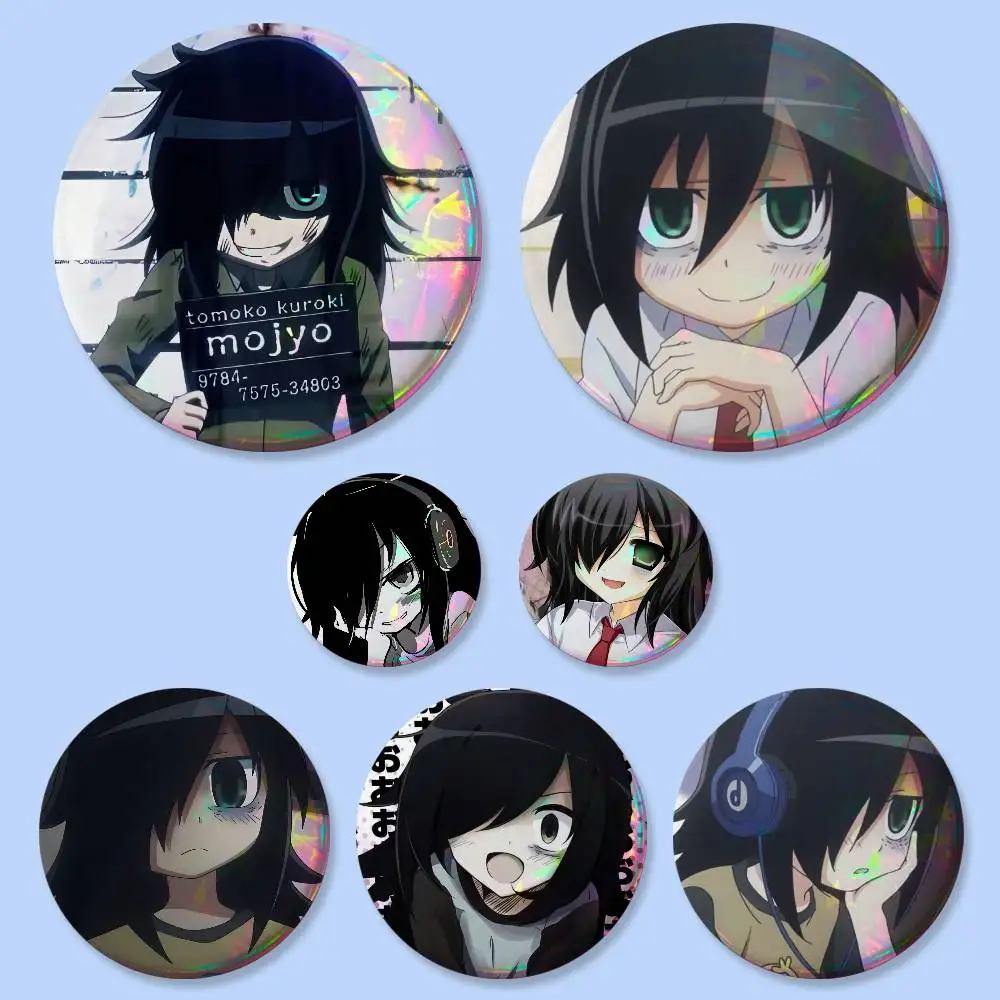 Cute Anime Watamote Tomoko Kuroki Badges 25 32 44 75 Mm Round Cosplay ...