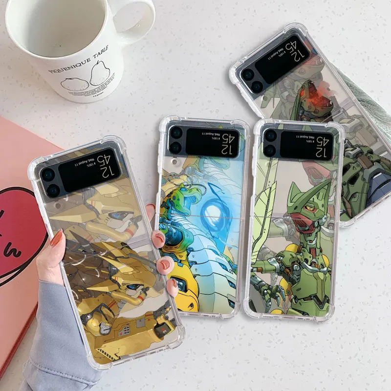 Custodia Airbag Per Samsung Galaxy Z Flip 4 3 Z Flip4 Flip3 Zflip4 Zflip 5G Zflip 4 Flip 3 Clear Fundas Pokemon Machine Baby Lucario