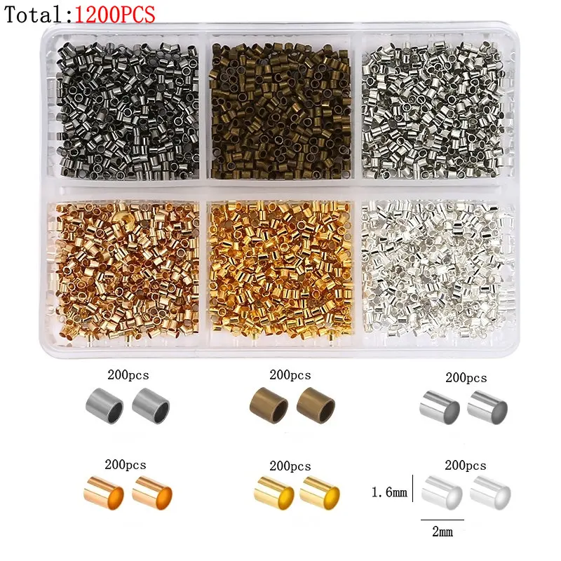 1200pcs Perles à Sertir, Fermoir Mousqueton Bijoux