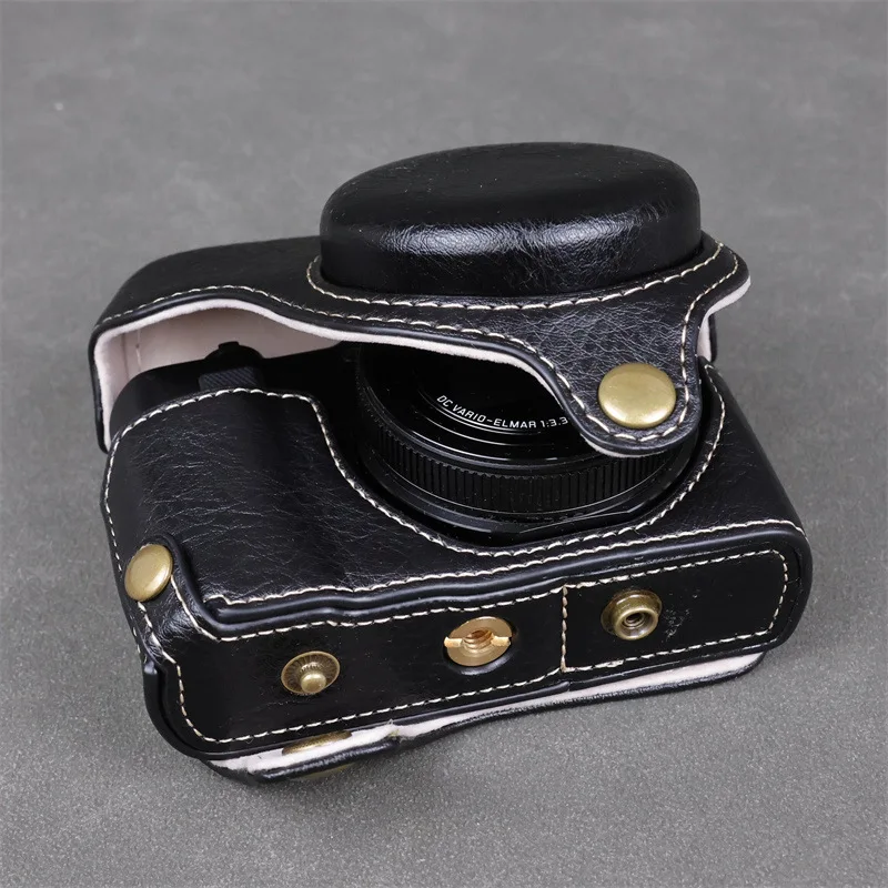 Deluxe Leather Camera Bag & Protective Case with Shoulder Strap Set