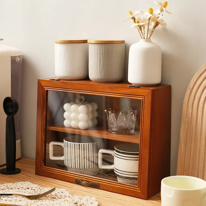 Wood Display Cabinet Vanity Table Holder Action Display Blind Box Handmade Doll Shelf Storage Holders Kitchen Organizer Racks 2