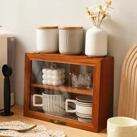 Wood Display Cabinet Vanity Table Holder Action Display Blind Box Handmade Doll Shelf Storage Holders Kitchen Organizer Racks 2