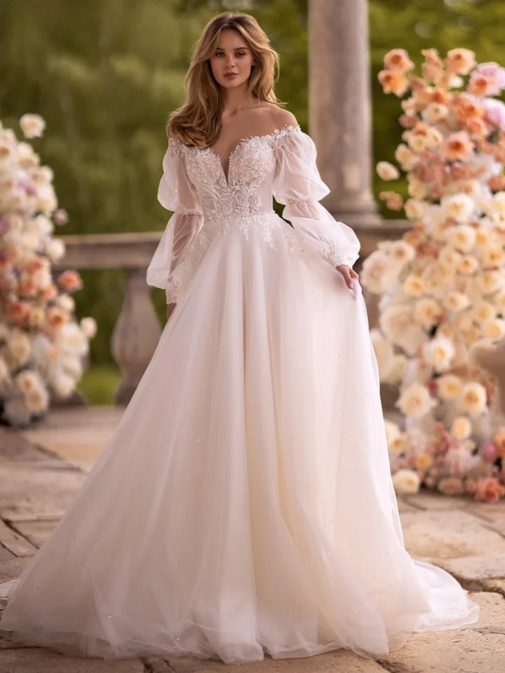 princess polly baby blue dress Bell Sleeve Wedding Dresses