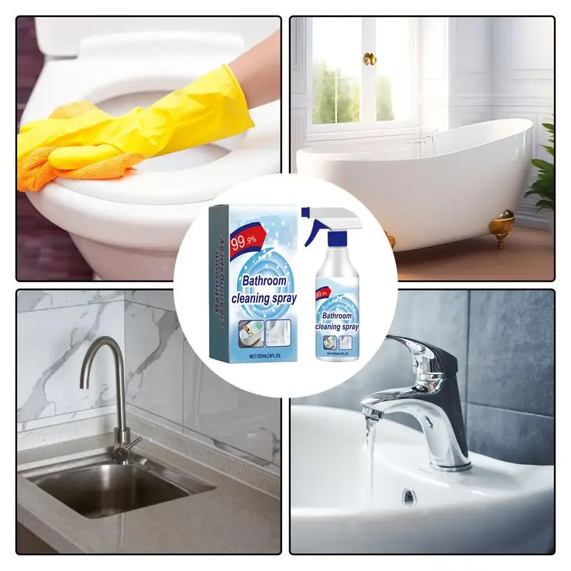 Shower Cleaning Spray 120ml Multifunctional Fresh Clean Fast Action Spray Cleaner Bathroom Stain Remover Powerful Cleaning Tool