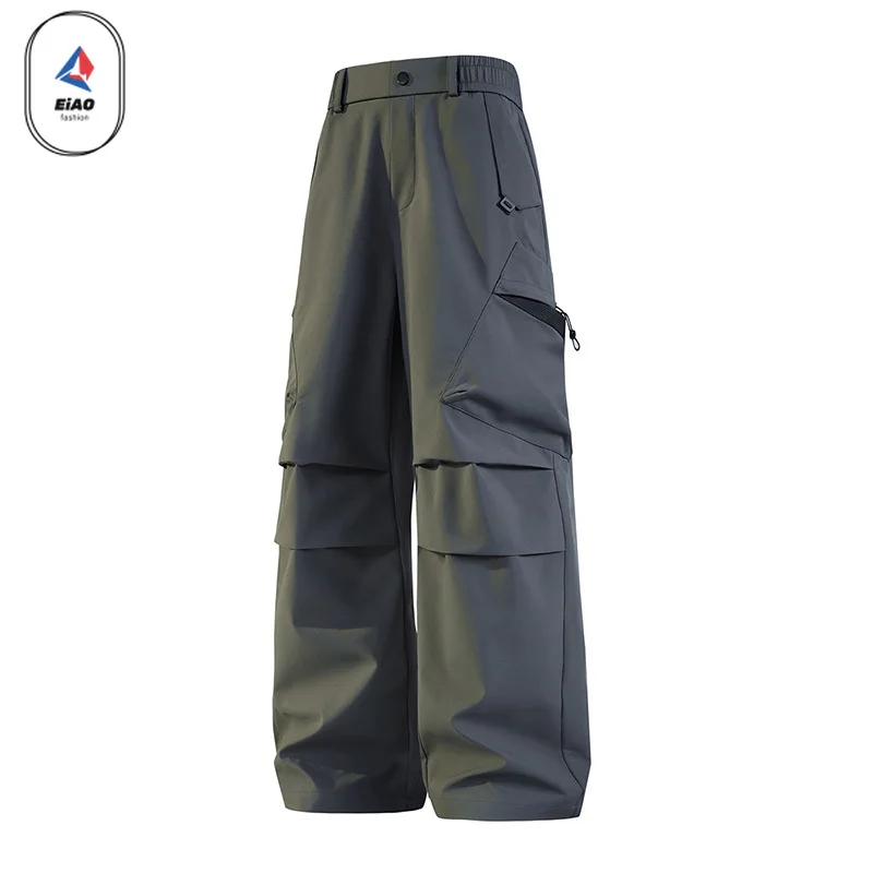 EIAO ​Men Mountain Style Hiking Pants Spring Summer Waterproof Anti-Wrinkle Softshell Outdoor Fishing Windproof Casual Trousers​