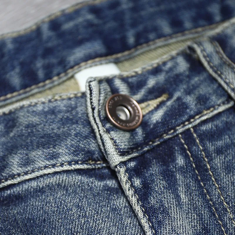 Dilapidated Street Print Jeans for Men Hip Hop Fashion