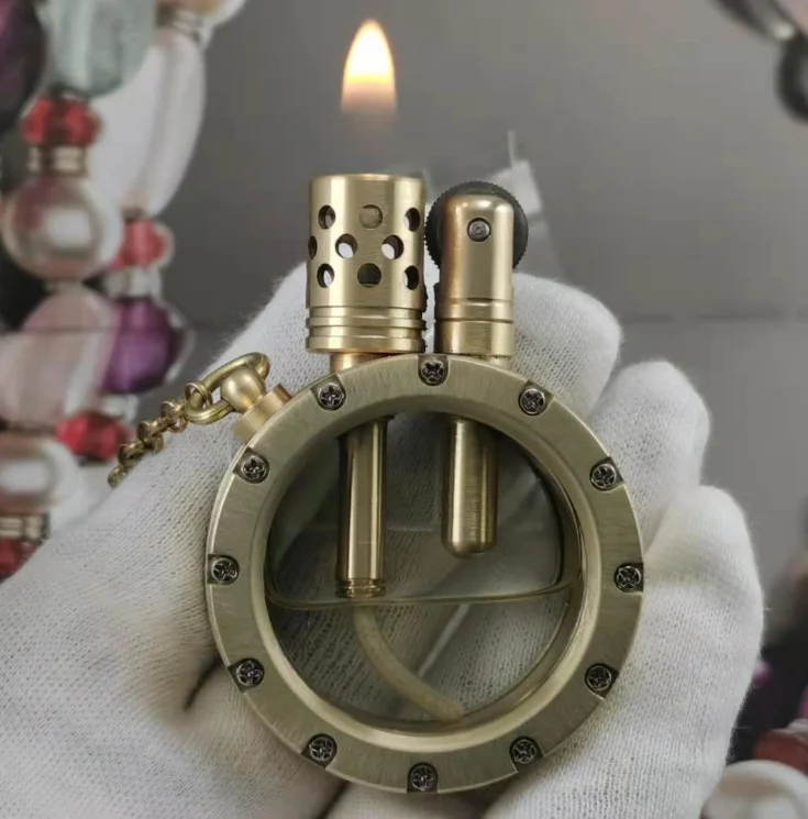 New Pure Brass Cigarette Lighter Vintage Collectible Kerosene Oil Lighters Gifts