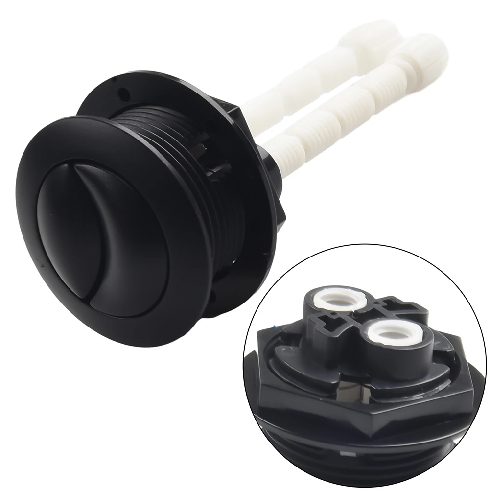 Toilet Tank Button 38mm Bathroom Toilet Button Black Round Double Button Double Flush Button Toilet Accessories