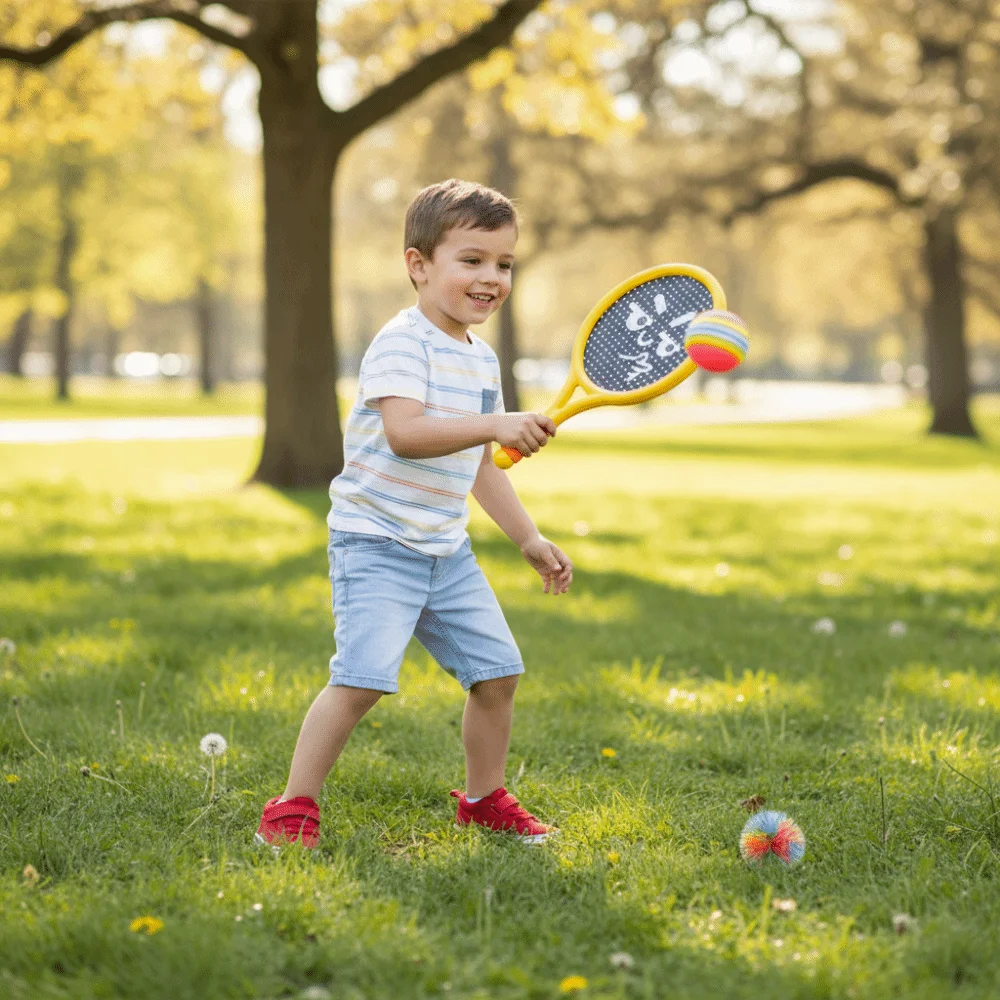 2Pcs Shock Absorbing Children's Badminton Racket Portable Lightweight Badminton Racket Set Soft Grip Anti Slip Handle