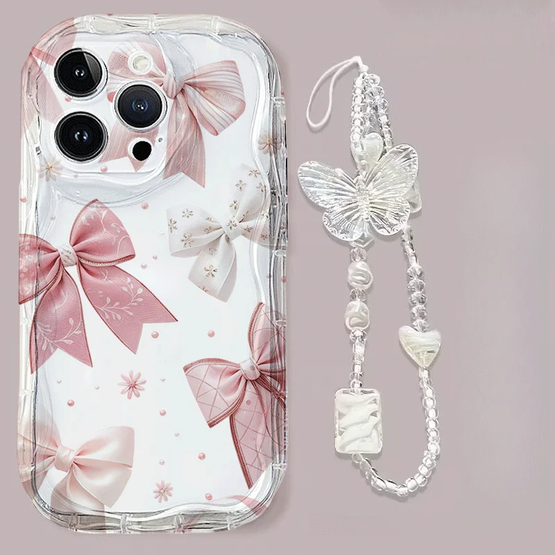 Butterfly Design Phone Case with Lanyard Attachment