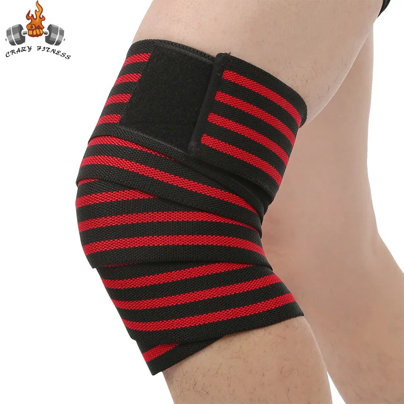 

1pcs Men Fitness Weight Lifting Knee Wraps Sports Knee Bandages Squats Training Equipment Accessories for Gym 180*8CM