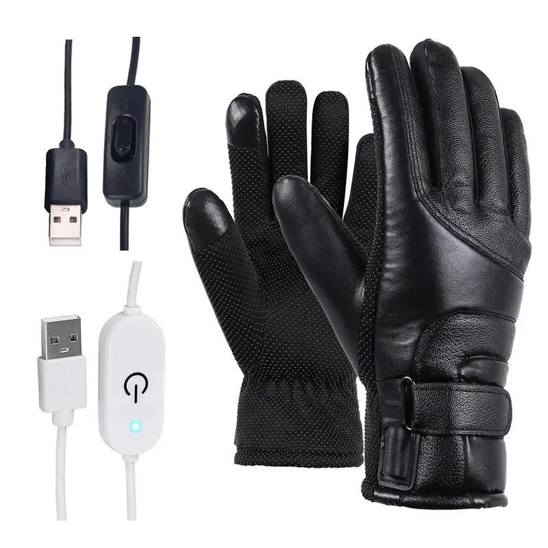 

Winter Heated Gloves Adjustable Temperature Motorcycle Cycling Gloves USB Electric Heating Skiing Gloves Men Gants Chauffants