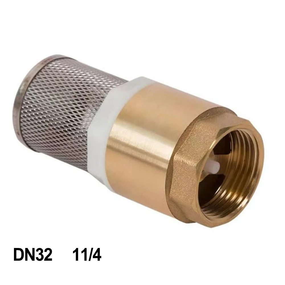 

Brass Foot Valve DN32 With Check Valve Stainless Steel Basket Suction Basket With Steel Strainer Filter For Water Plumbing Pump