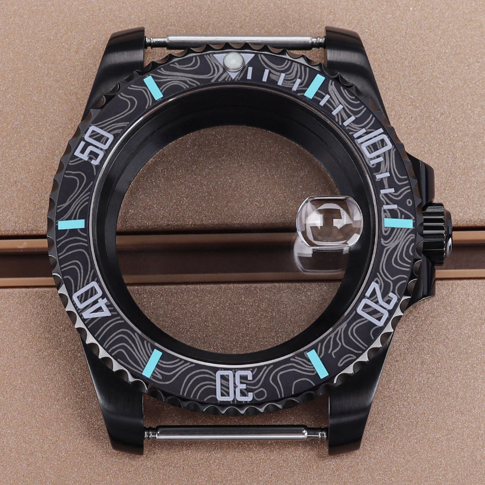 PVD Schwarz NH35 40 mm Herrenuhrengehäuse Saphir für SUB Seiko NH35 NH36 NH38 NH34 Miyota 8215 ETA 2824 Uhrwerk Yacht-Master 20ATM – Detail 3