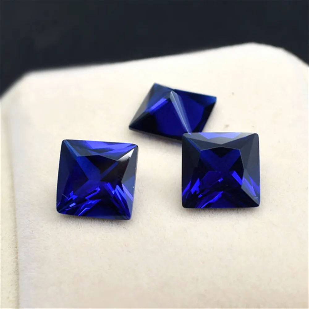 

Brilliant Blue Spinel Square Faceted Gemstone Princess Cut Blue Spinel Gem Multiple Sizes to Choose GL33