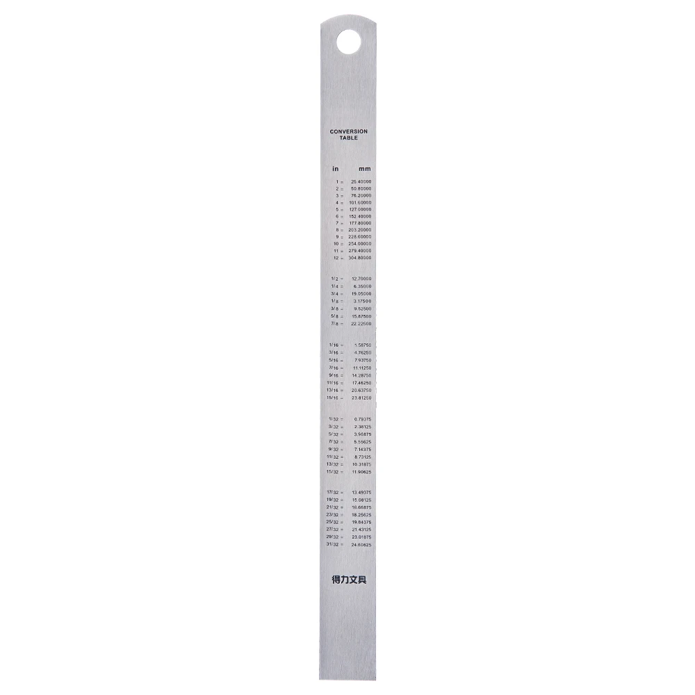 Stainless Steel Ruler Straight Ruler Metal Ruler DELI Stainless Steel Straight Ruler Precision 15-30CM Flat Thick Metal Measuring Scale Tools Office Supplies