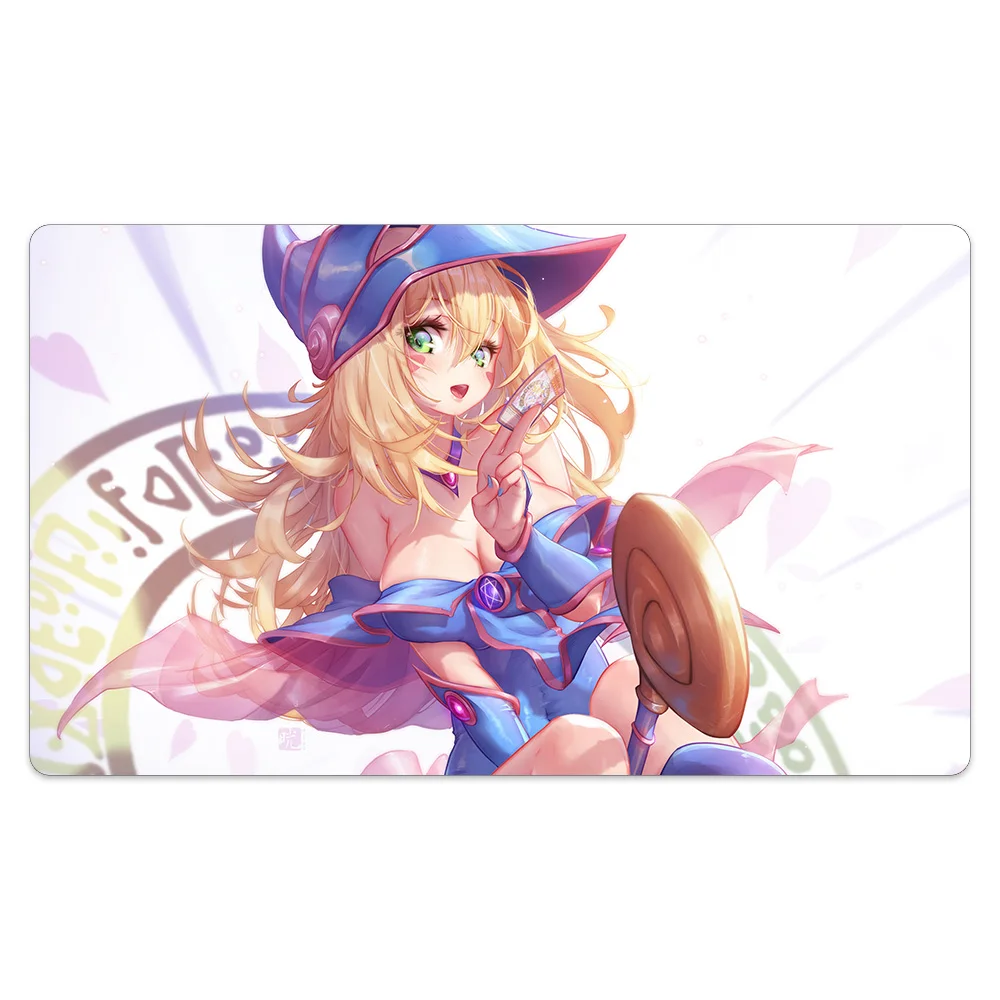

Anime Girl Board Playmat Dark Magician Girl Table Mat YGO Card Playmat Waterproof Standard Natural Rubber Playmat+Portable Bag