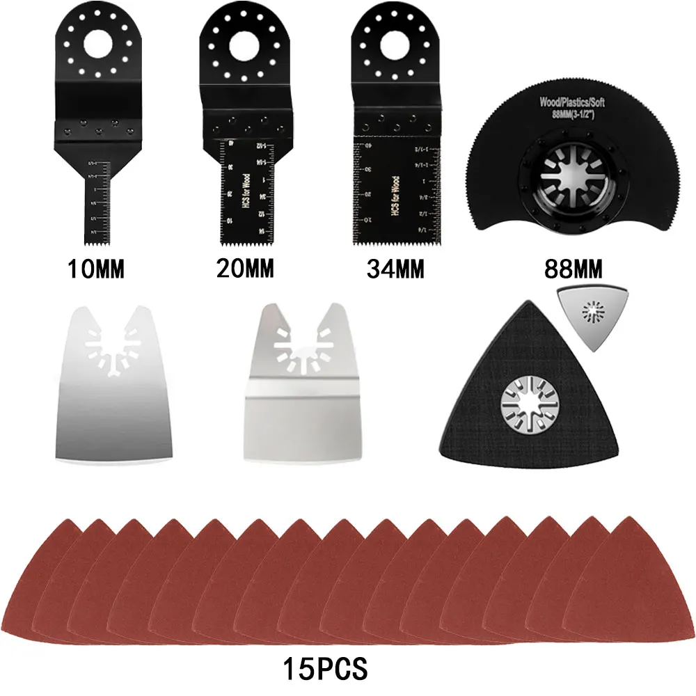 24Piece Oscillating MultiTool Saw Blades And Accessories Set, Multi