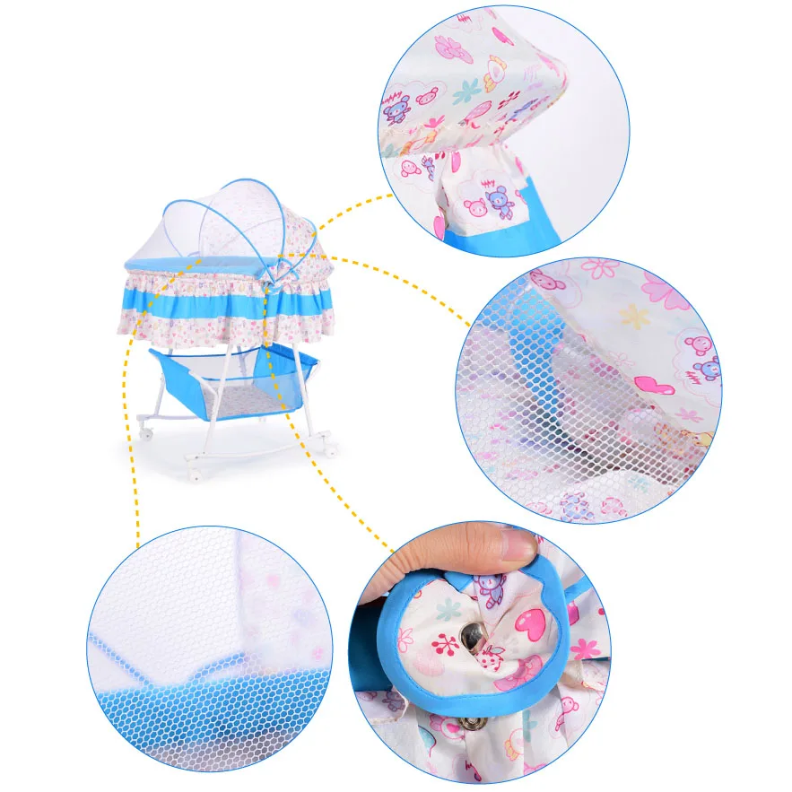 Baby Cradle Bed with Mosquito Net Pillow Mattress Available Swing Crib