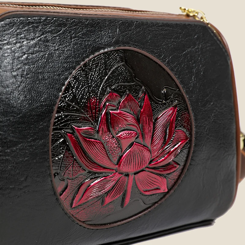 Women's Shoulder Bag Famous Brand Elephant Embroidered Female Messenger Bags Wallet High Quality Leather Girl Bolsas Sac A Main - 5