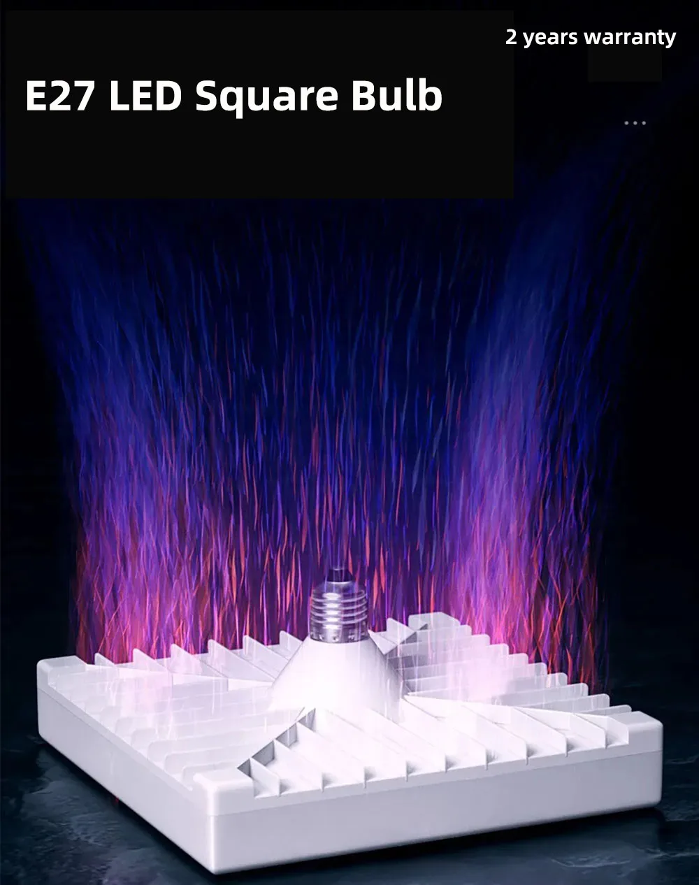 LED Bulb E27 Base 180-265V Square Ceiling Lamp Indoor Lighting 30W 40W 50W Light Bulb Cold White Energy Saving Lamp Garage Light