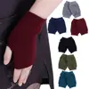 Women Half Finger Gloves Stretchy Hand Wrist Arm Wamer Crochet Knitting Faux Wool Mittens Fingerless Winter Warm Cycling Gloves 5