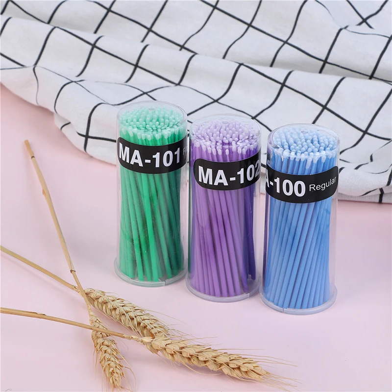 

Microcepillo aplicador Wegwerp para extensiones, 100 Stks/pak, Verwijderen, Valse, Wimpers, Wattenstaafje