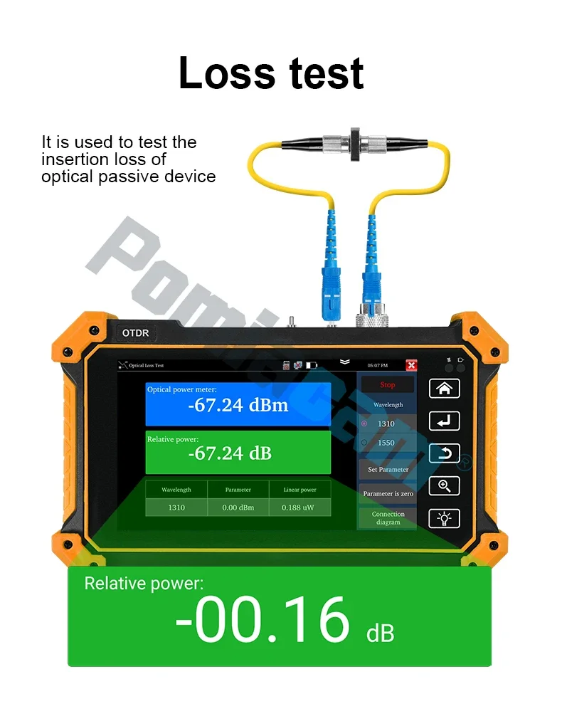 MOT-51 OTDR Tester 5.55 Inch OLED Touch Screen OTDR OPM VFL Optic Time-domain Re