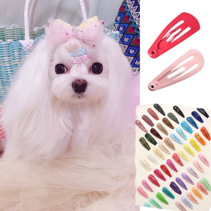 Cute Mini Puppy Hairpin Candy Color About 2cm Small Puppy Cat Hair Clips Pet Headgear For Small