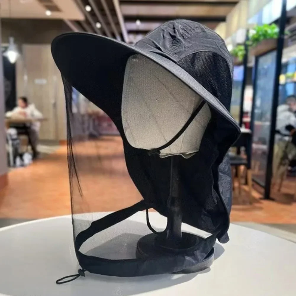 Description Picture 4 of itemFoldable Mosquito Hat With Hidden Net Mesh Repellent Insect Bee Protection Casual Outdoor Sunscreen Fishing Cap Panama Hat