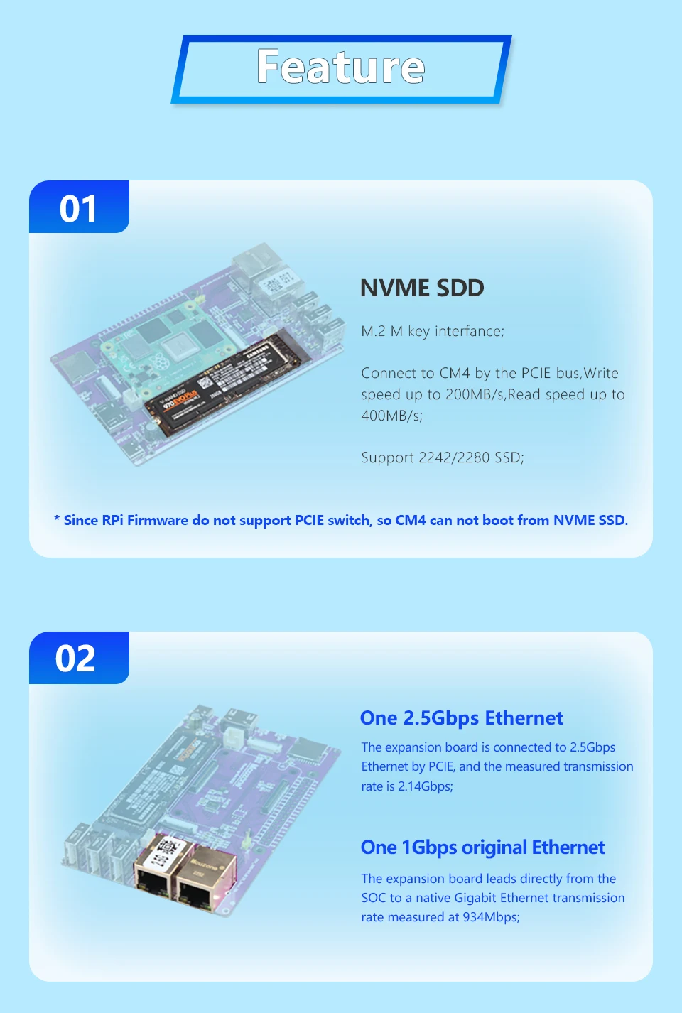 2.5Gbps, 1Gbps, Ethernet Original, PCIE, NVME, SSD M.2