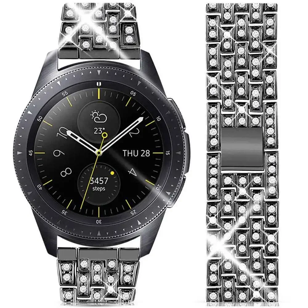 Elegant Metal Diamond Bracelet - 20mm Luxury Watch Band Strap