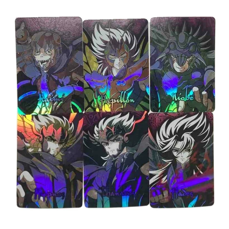 

6pcs/set Saint Seiya Flash Card Pluto Arc Hades Hypnos Animation Characters Anime Classics Game Collection Cards Toy Gift