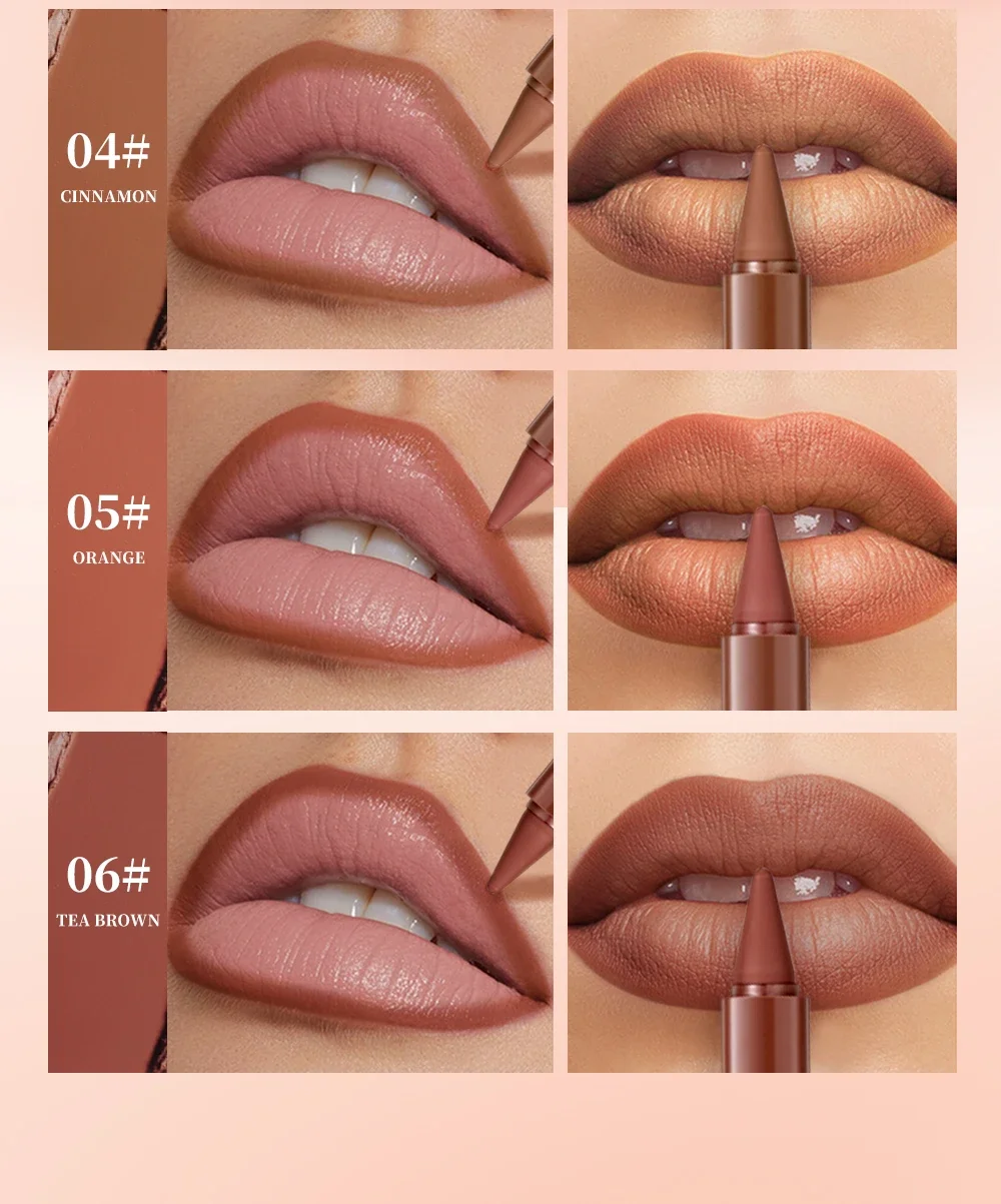 Matte Velvet Lipstick Lip Liner Waterproof Gradient Red Lip Crayon_voghion.com